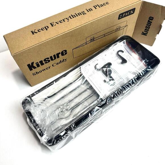 Kitsure Large Shower Caddy - 2 Pack Adhesive Shower Organizer, Drill-Free Shower - Picture 6 of 10